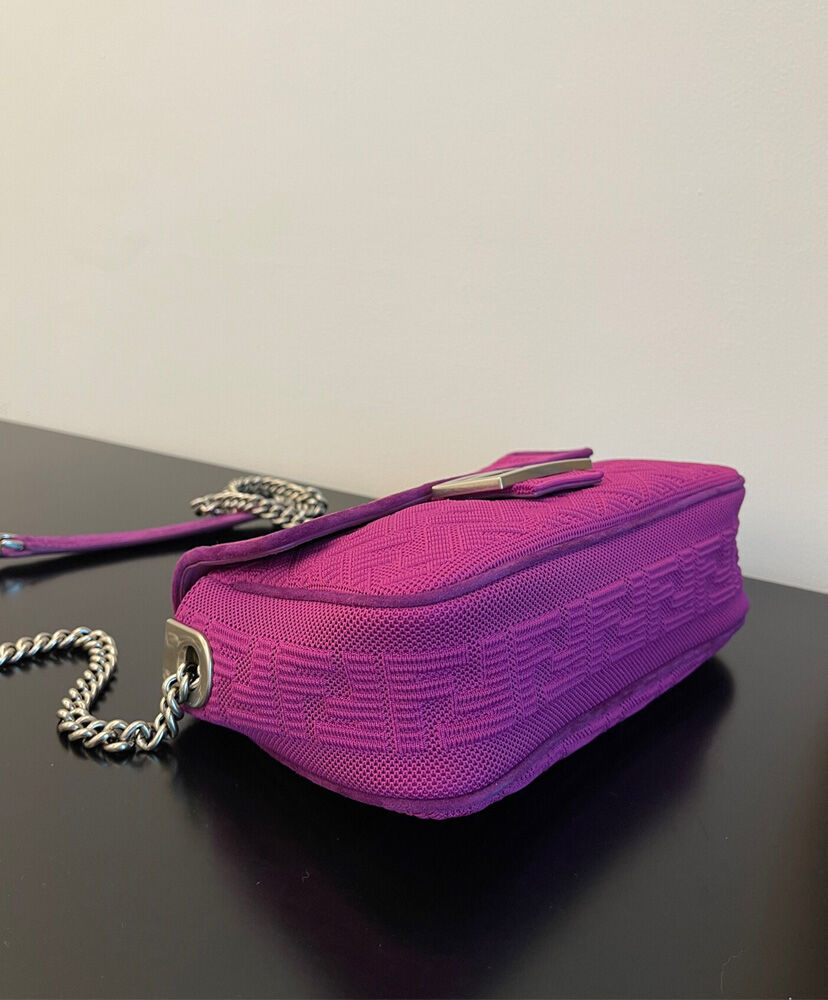 Fendi Midi Baguette Chain Handbag 8BR793 Purple